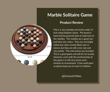 Load image into Gallery viewer, Giftqulo Solitaire Game,12.7-Inch inches Solid Wooden Board with 33 Natural Marble Balls, Deluxe Solitaire Game Set Single-Player Strategy Board Game and Smart Games
