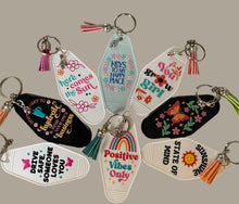 Load image into Gallery viewer, Groovy Peace Inspired Motel Keychains – Retro Charm for Modern Adventures (R1-R10)
