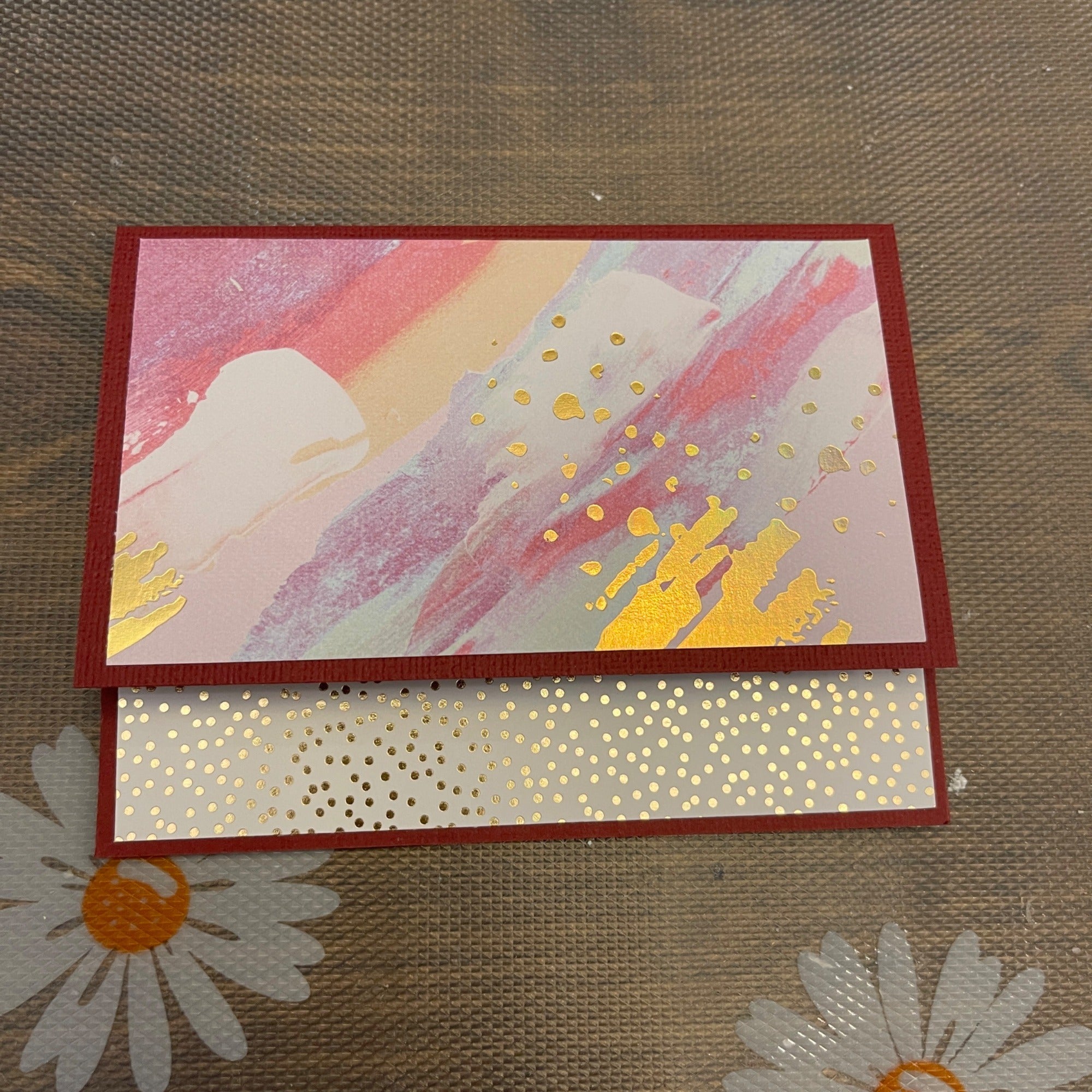 Pink Splash Unique Handmade Greeting Cards Notecards Blank inside with ...