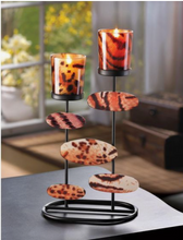 Load image into Gallery viewer, Tiger-riffic Candleholder Iron and Glass
