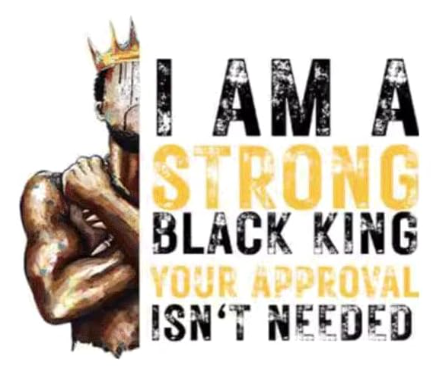 I am A Strong Black King Design Trendy Iron-on Heat Transfer