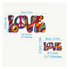 Load image into Gallery viewer, Vibrant Hippie Psychedelic Bold Love Design Trendy Iron-on Heat Transfer
