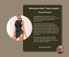 Load image into Gallery viewer, ODASDO Dance Costumes Latin Dress for Women Ballroom Rave Outfit Tassel Fringe Sparkly Rhinestones Mesh Unitard Leotard Backless Bodysuit Acrobat Circus Jazz Samba Salsa Dancewear Black XL
