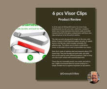 Load image into Gallery viewer, 6-Pack Premium Stainless Steel Clips with 3M Adhesive – DIY Car Sun Visor Mounting Kit for Photo Frames (Not Included), Strong Hold Accessory for Custom Displays, Versatile for Home &amp; Office &amp; Use
