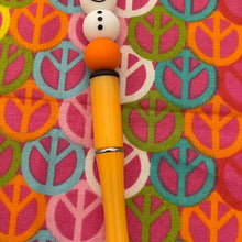Load image into Gallery viewer, Snowman beaded pen with a Custom Handmade Beaded Pen
