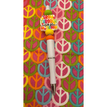 Load image into Gallery viewer, White and multi colored grow through Custom Handmade Beaded Pen
