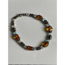 Load image into Gallery viewer, Bali Silver and Topaz - Handcrafted Austrian Crystal Beads Bracelet Jewelry
