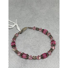 Load image into Gallery viewer, Bali Silver &amp; Rose Cubes- Handcrafted Swarovski Crystal Beads Bracelet
