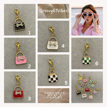 Load image into Gallery viewer, Boujee Bling green checkered purse Charm - Purses &amp; Handbags Mobile Charm
