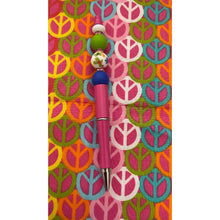 Load image into Gallery viewer, Pink and blue pen with Custom Handmade Beaded Pen
