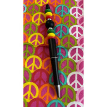 Load image into Gallery viewer, Black pen with colorful beads Custom Handmade Beaded Pen
