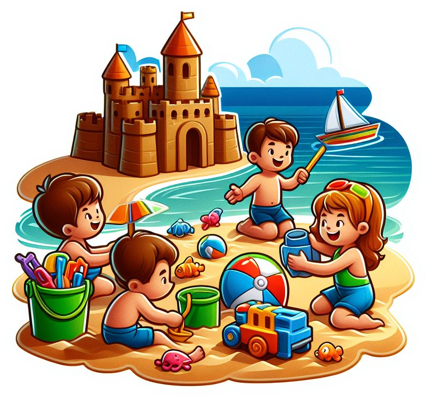 Kids Beach Toys Sand Castle Vinyl Stickers