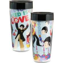 Load image into Gallery viewer, Vandor Yellow Submarine Beatles &quot;All We Need is Love&quot; 16 oz. Plastic Travel Cup
