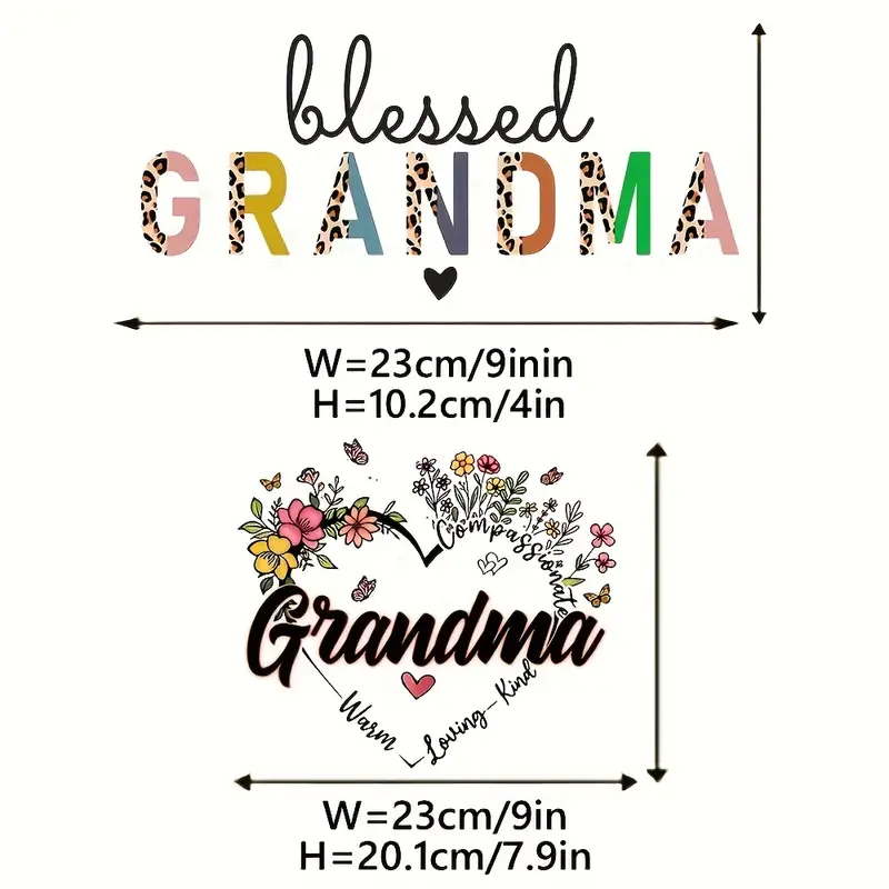 Blessed Grandma Design Trendy Iron-on Heat Transfer