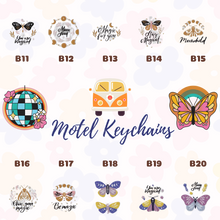 Load image into Gallery viewer, Boho Butterflies Motel Keychains – Retro Charm for Modern Adventures B1-B10
