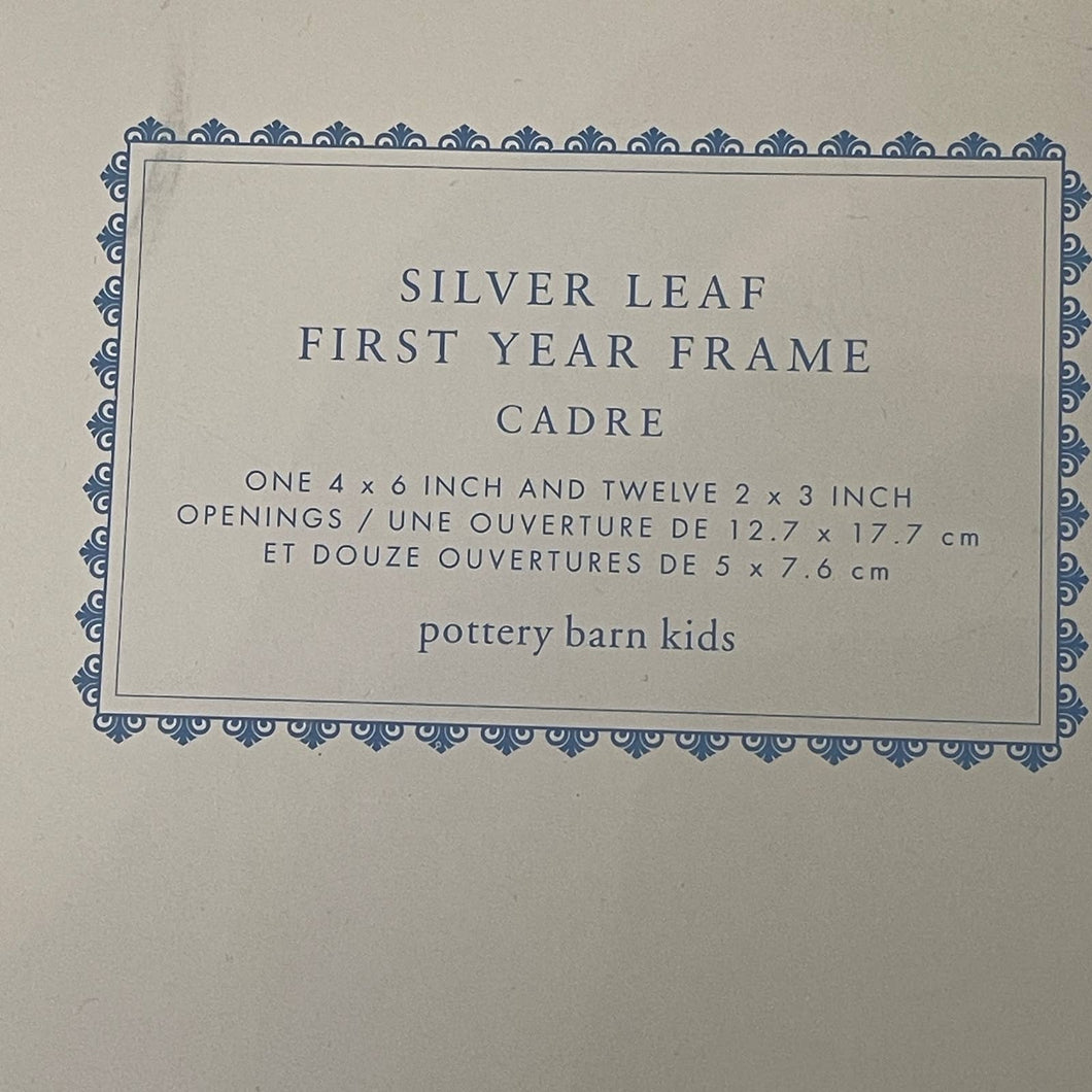 The Pottery Barn Kids Silver Leaf First Year Frame Like New