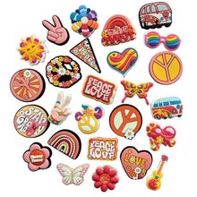 Load image into Gallery viewer, Boho Peace - Retro 70s Boho Wish for Peace Groovy Hippie Shoe Charm
