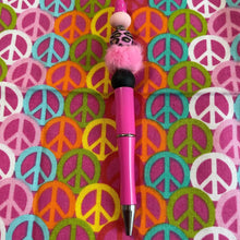 Load image into Gallery viewer, Pink pen with leopard print Custom Handmade Beaded Pen
