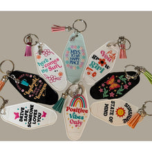 Load image into Gallery viewer, Sunshine State of Mind - Groovy Retro Tassel Motel Keychains – R2
