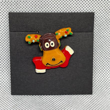 Load image into Gallery viewer, Christmas Reindeer Antler Brooch Resin Cabochon Lapel Pin Brooch
