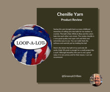 Load image into Gallery viewer, LOOP-A-LOT Chunky Chenille Red White Blue Yarn for Crocheting and Handknitting ~ Big Bulky Fluffy Soft Chunky Beginners Blanket Jumbo Wide Thick Yarn DIY Crafts Home Decor Costumes Each Skein 28 yards

