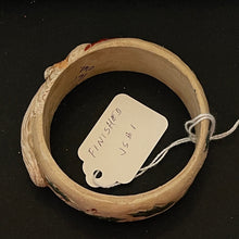 Load image into Gallery viewer, Vintage Jim Shore Chrsitmas Santa Bangle Bracelet Folk Art Holly Accent
