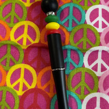 Load image into Gallery viewer, Black pen with colorful beads Custom Handmade Beaded Pen
