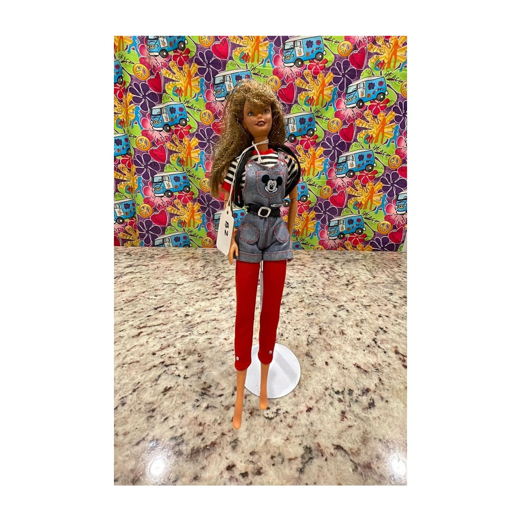 Mattel 1996 Barbie loves Mickey Teresa Doll #1 BackPack, red tights As Shown