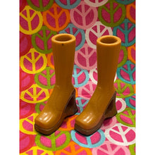 Load image into Gallery viewer, Bratz Footwear Knee High Tan Open Wedge Brown Bottom Platform
