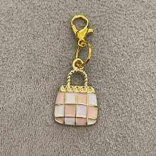 Load image into Gallery viewer, Pink checked purse cute Mobile Y2K Phone Charm Jewelry
