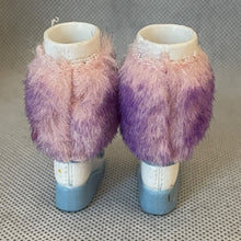 Load image into Gallery viewer, Bratz Footwear Pair Feet Shoes White Boots Blue Trim Faux Fur
