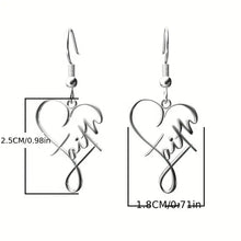 Load image into Gallery viewer, Cute Cross Heart Pendant Earrings Silver Plated
