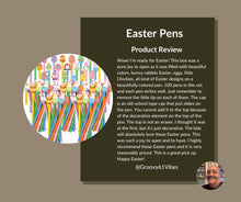 Load image into Gallery viewer, LiYiQ 100 Pcs Easter Cartoon Cute Fun Pens Kawaii Easter Eggs Rabbit Chicken Rainbows Gnome Shape Gel Black Ink Pen, Cute Pens for Office Home Present
