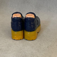 Load image into Gallery viewer, Bratz Boyz Footwear Pair Feet Shoes Navy Blue Side Buckle Yellow Sole
