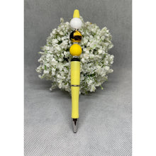 Load image into Gallery viewer, Yellow Black Splash Shades of Yellow Beaded Pens – Handmade Custom Pens
