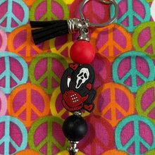 Load image into Gallery viewer, Scream keychain with black ghost Custom Handmade Bead Bar About 3" Long
