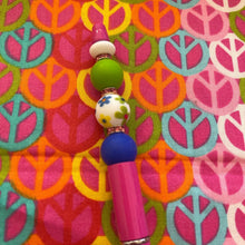 Load image into Gallery viewer, Pink and blue pen with Custom Handmade Beaded Pen
