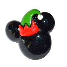 Load image into Gallery viewer, Christmas Mouse Christmas Elf Hat Pin Resin Top Hat Cabochon Coat Pin
