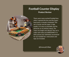 Load image into Gallery viewer, Tosstuki Large Football Party Supplies Kit Food Serving Tray 31 x 39 in Snack Holder Stadium Shape Table Centerpiece for Football Birthday Game Day Sports Event Celebrations Favors
