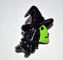 Load image into Gallery viewer, Halloween Cute Green Faced Witched Witch Brooch Resin Cabochon Lapel Pin Brooch
