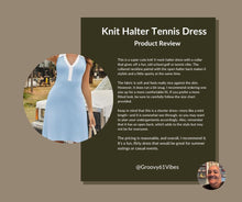 Load image into Gallery viewer, Fisoew Womens Halter V Neck Tennis Dress Polo Collar Sleeveless Color Block Open Back Workout Golf Summer Casual Mini Dresses Sky Blue
