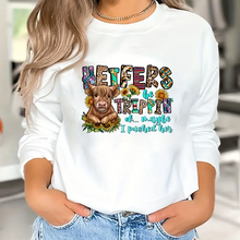 Load image into Gallery viewer, Cow Heifers Be Trippin or I pushed Design Trendy Iron-on Heat Transfer
