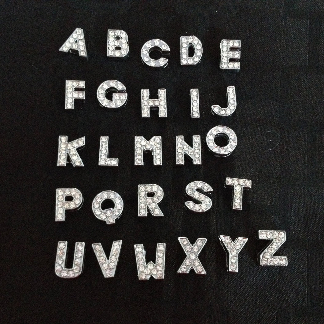 Rhinestone Bling Metal Alphabet Charms Letters Your Choice (A-J)