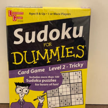 Load image into Gallery viewer, University Games 2006 Sudoku For Dummies Card Game Levels 2 Tricky
