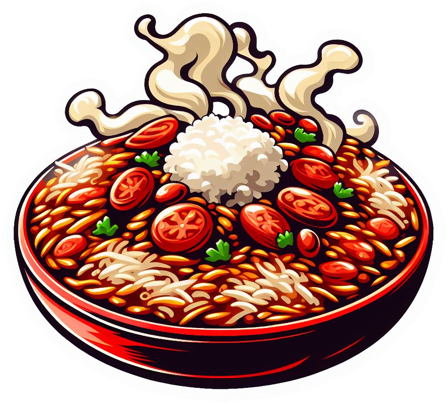 Steaming Hot Cajun Jambalaya Rice Vinyl Foodie Stickers