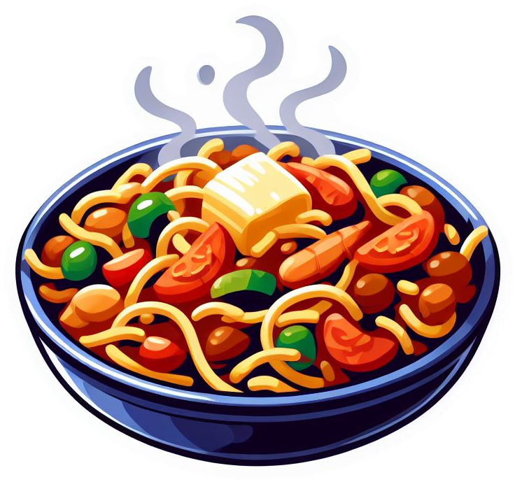 Steaming Hot Cajun Jambalaya Noodles Vinyl Foodie Stickers