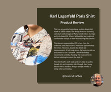 Load image into Gallery viewer, KARL LAGERFELD Paris Women's Blouse, Soft White/Cartouche Multi, X-Large
