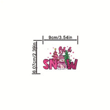 Load image into Gallery viewer, Pink Let it Snow Snowman Design Trendy Iron-on Heat Transfer
