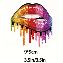 Load image into Gallery viewer, Rainbow Lips Color Dripping Design Trendy Iron-on Heat Transfer
