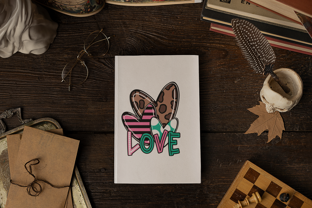 Waterproof Love Stickers - Love Hearts Pink & Brown 1.6